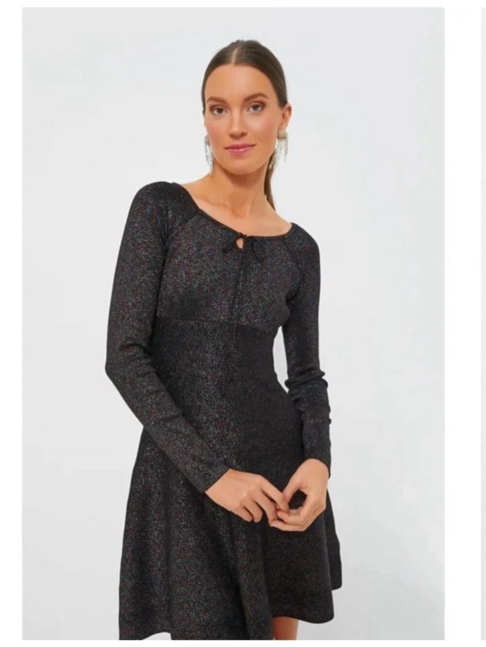 Hyacinth House - Black Shimmer Selena Knit Dress - Size S  - NWT.